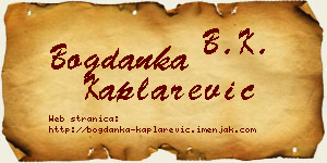 Bogdanka Kaplarević vizit kartica